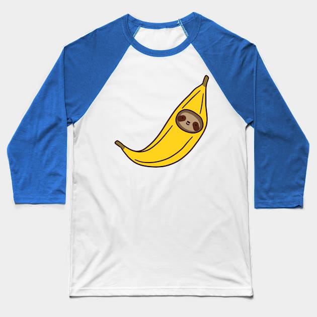 Banana Sloth Face Baseball T-Shirt by saradaboru